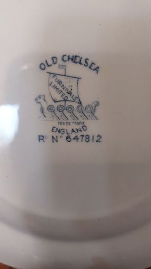 Fabulous Antique Blue and White 9 Inch Breakfast Plate By Furnivals Limited, in the Popular "Old Chelsea" Pattern Circa 1915+