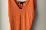 Prettylittlething bodysuit slinky tangerine double layer size 16