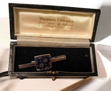 Vintage Thomas Fattorini Sterling Silver Enamel Tie Clip