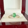Gold 14K Yellow Gold Boyaca Colombian Emerald & Diamond Ring Image 7