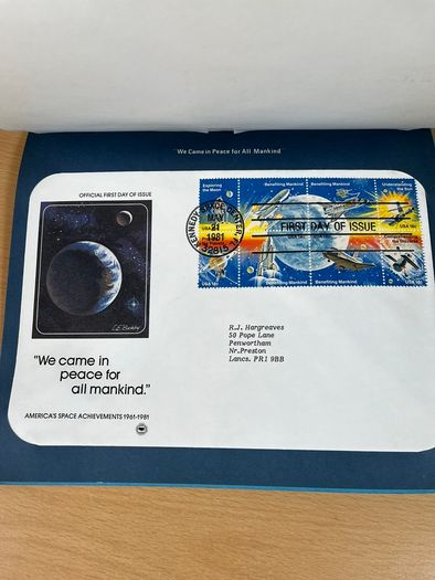 Space Achievements USA First Day Cover Collections - 1981 with Binder