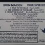 Iron Maiden Video Pieces EP Vhs  Pal Video Tape ( EXTREMELY RARE) And In A Remarkable Fantastic Condition (Last Price Lower). Image 6