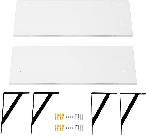 New Set of 2 White Floating Shelves - FREE P&P