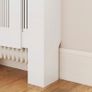 Radiator cover, slatted design, adjustable length 125-201 cm, MDF, White Image 4