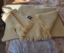100% Pure New Wool Yellow Blanket Throw