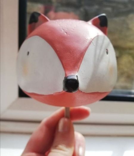 Ceramic hand painted fox wall hook