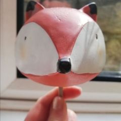 Ceramic hand painted fox wall hook