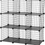 9-Cube Metal Wire Storage Rack, Interlocking Shelving Unit with Metal Wire Shelves, PP Plastic Sheets for Book Shoes Toys Clothes Tools, in Living Room, 93 x 31 x 93 cm MULTIPLE COLOURS AVAILABLE (FREE SHIPPING) Image 3