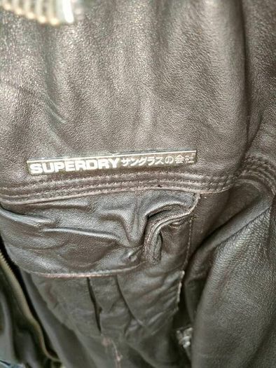 Men's Vintage Style Superdry leather jacket  Size L