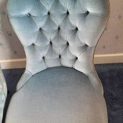 Pair of Elegant Button-Back Bedroom/occasional Chairs