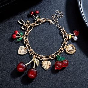 Boho Chic Cherry Charm Bracelet