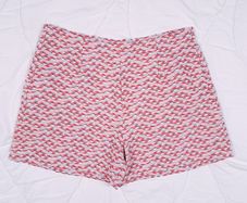 Milk & Honey Red Pink Textured Tweed High Waisted Shorts Size L
