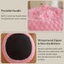 Luxury Bubble Fluffy Faux Rabbit Fur Bean Bag Cover(No Filler), Pink No-Shed, Non-Slip Bottom, Wrap-Around Zipper, Washable, Sweet Stuffed Animal Storage Beanbag Cover for Kids Teens Girls Adult Image 6