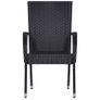 5 Piece Garden Dining Set Poly Rattan Brown Image 4