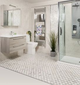 Ilford Bianco Carrara Marble Mosaic 28x31cm