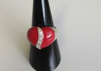 Sterling silver red heart ring