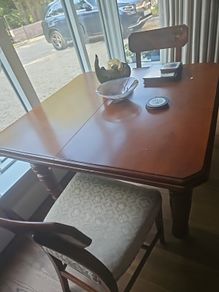 Restored solid red mahogny table