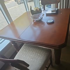 Restored solid red mahogny table