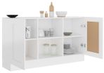 Buffet Sideboard Cabinet, 2 Compartments, Stylish Large White Wooden Sideboard for Living Room for Small Items