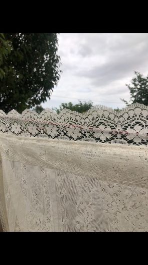 vintage ivory lace curtain panel