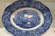 Staffordshire River Scene oval platter