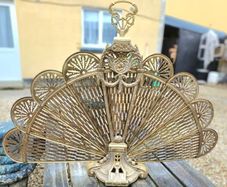 1960/70s Brass Peacock Firescreen