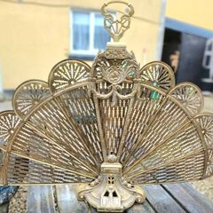 1960/70s Brass Peacock Firescreen