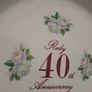 Ruby anniversary plate vintage Image 3