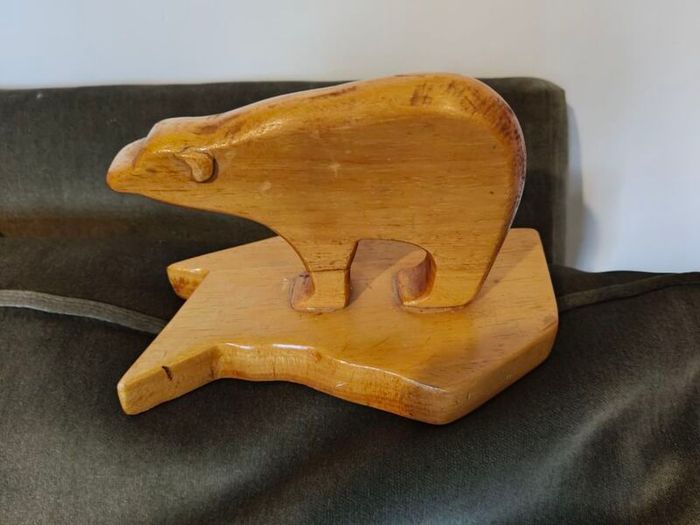 vintage hand carved polar bear