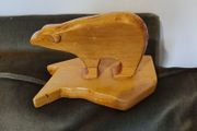 vintage hand carved polar bear