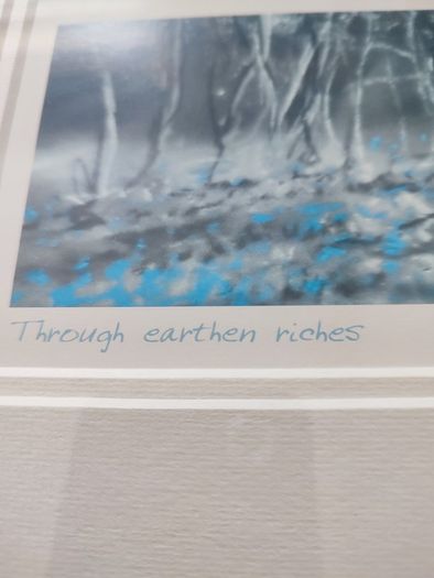 Through earthen riches framed picture print signed by Phillipe Gray.