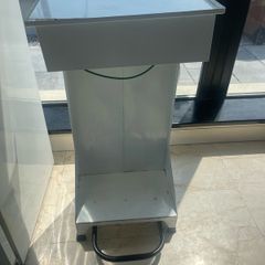 White Commercial Pedal Operated Open Rubbish Bag Holder - Can Deliver