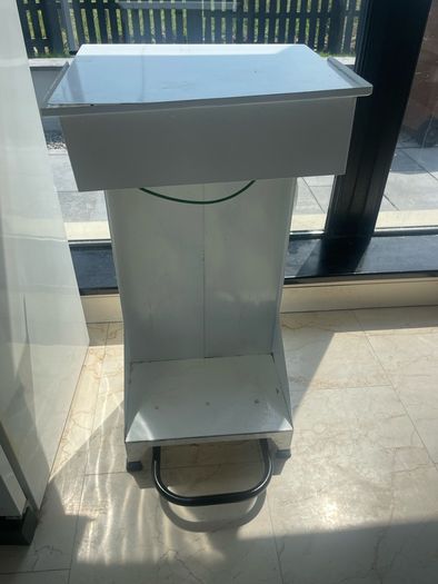 White Commercial Pedal Operated Open Rubbish Bag Holder - Can Deliver