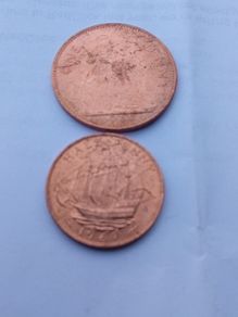 1967 Unc English Penny And Halfpenny