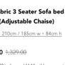 Grey Fabric 3 Seater Sofa bed (Dalkey-from Ez Living) Image 6