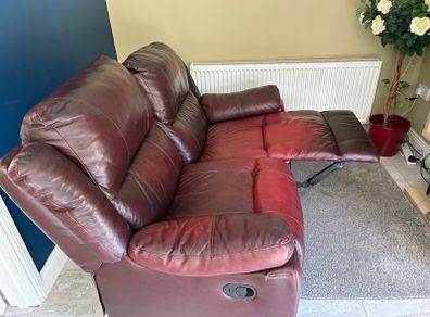 recliner 2 seater leather sofa