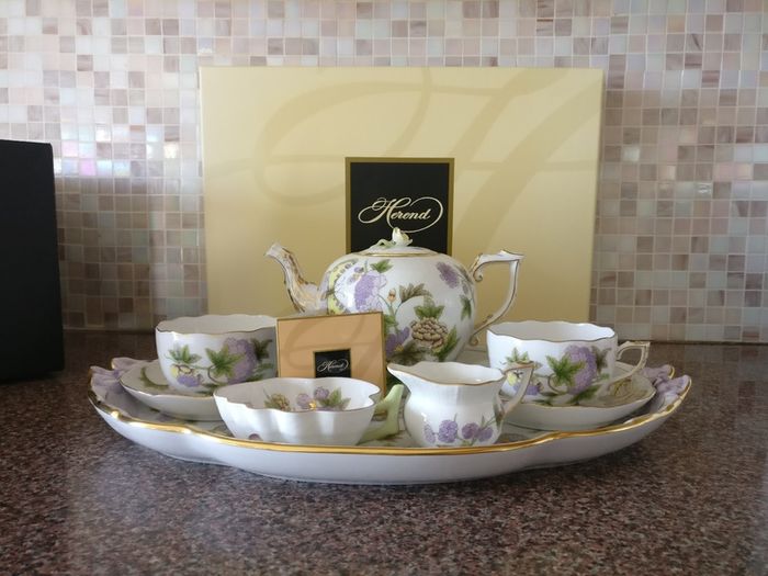 Herend Porcelain Royal Garden Evict Couples Tea Set (Tea for 2)