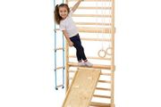Swedish Ladder Wall Gym 5-in-1 Wooden Indoor Playground &amp; Climbing Set