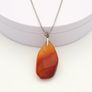 Vintage 925 Sterling Silver & Carnelian Necklace Image 7