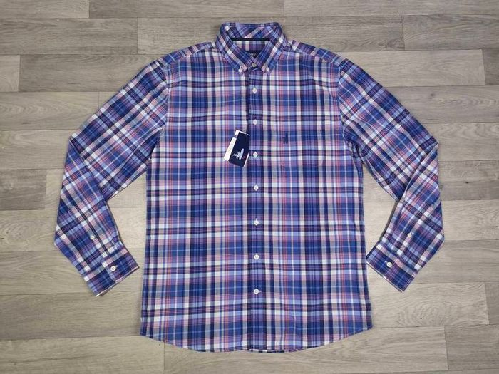 New Johnnie-O Button Down Check Shirt Mens Medium RRP 98