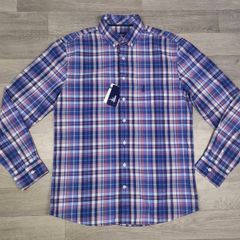 New Johnnie-O Button Down Check Shirt Mens Medium RRP 98
