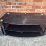 Tv Black Glass Table, 3 Tier in perfect condition Image 2