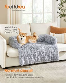 Dog Bed Plush 110 x 95 x 18 cm Size XL