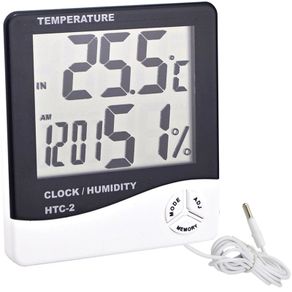 Lcd Electronic Thermometer With Internal And External Temperature And Humidity Measurement With Clock, Date And Alarm