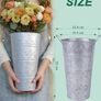 Galvanized Metal Vases with Handles Silver, Indoor/Outdoor, Rustic Metal Bucket Planters for Flowers, Wedding Decor Image 2