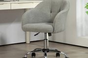 Home office chair, ergonomic desk chair with rocking function, teddy velvet look 56 x 61 x 86 cm Gray