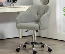 Home office chair, ergonomic desk chair with rocking function, teddy velvet look 56 x 61 x 86 cm Gray