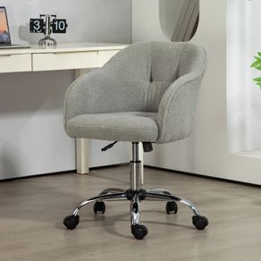 Home office chair, ergonomic desk chair with rocking function, teddy velvet look 56 x 61 x 86 cm Gray