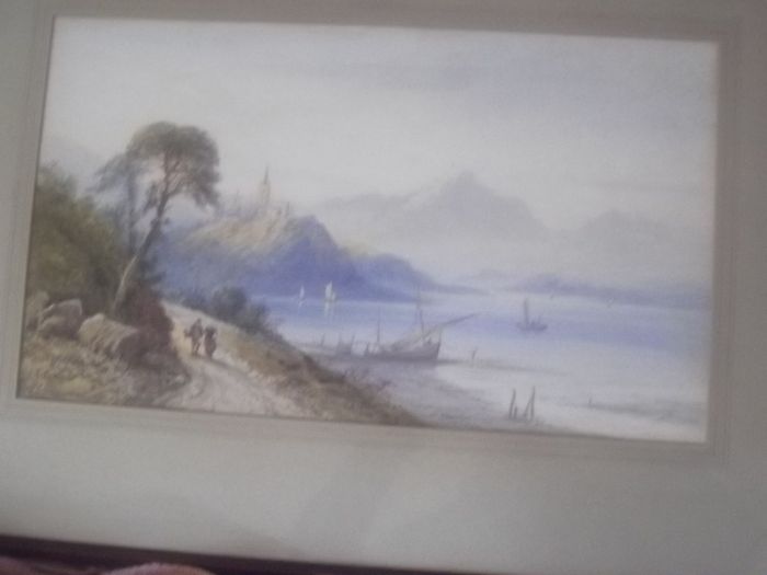 a lovely antique itailan wtwercolor painting by frank catano