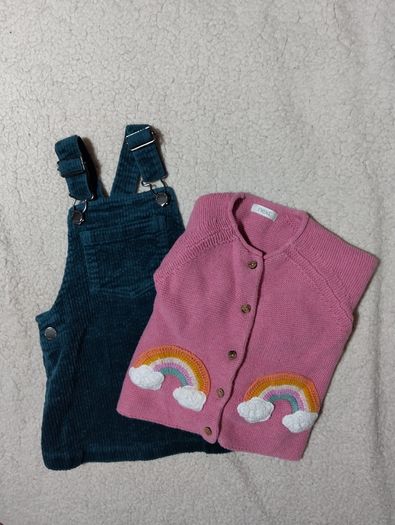 Next Baby Corduroy Pinafore Dress And Cardigan